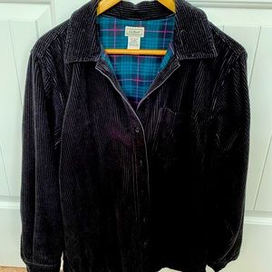 L.L. Bean flannel lined black corduroy big shirt